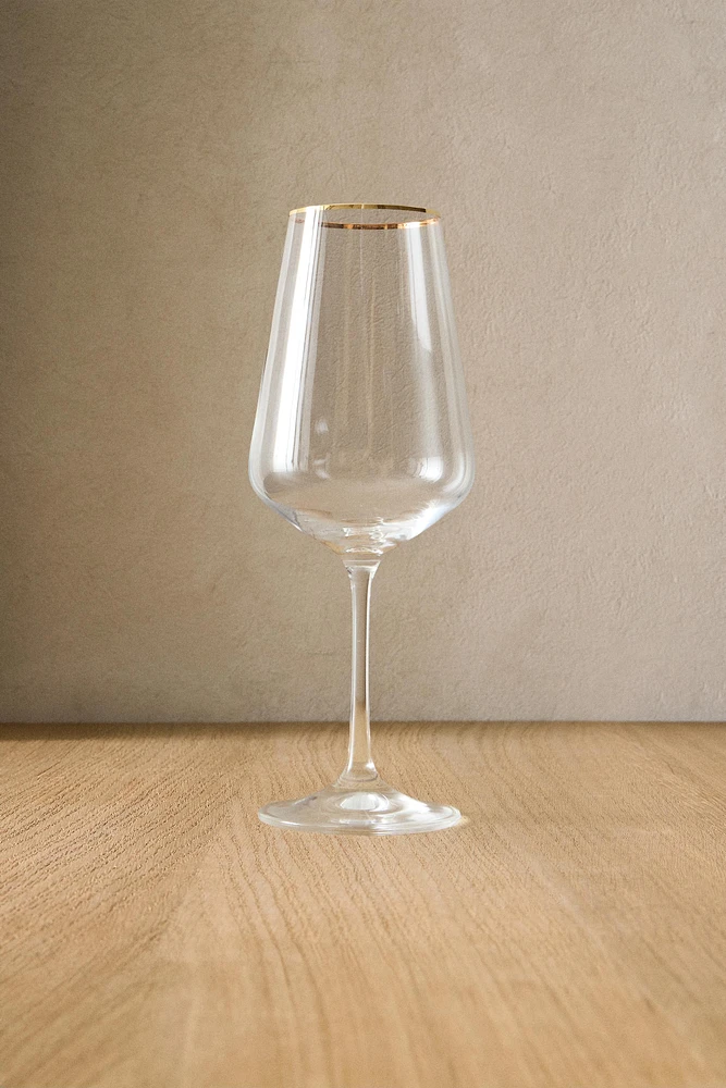 BOHEMIA CRYSTAL GLASS WITH A GOLDEN RIM