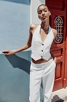 TOP Z1975 COURT EN JEAN HALTER