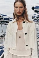 VESTE AVEC LIN MANCHES COMBINÉES