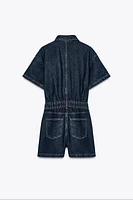 COMBINAISON COURTE EN DENIM Z1975 À MANCHES COURTES