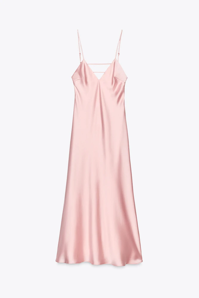 SATIN MIDI DRESS