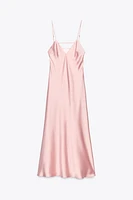 SATIN MIDI DRESS