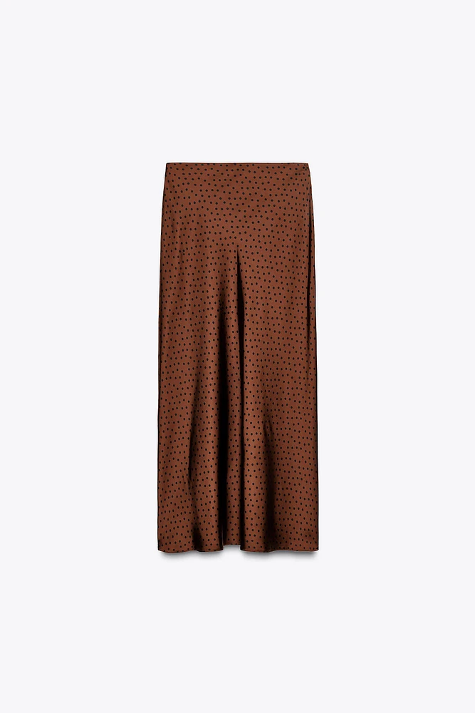 SATIN MIDI SKIRT