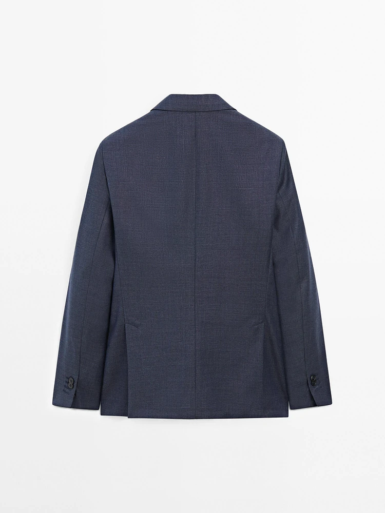 Blazer texturé 100 % laine