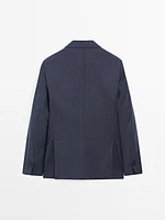 Blazer texturé 100 % laine