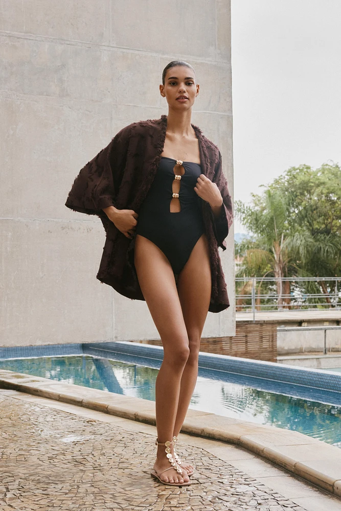VESTE KIMONO TISSU STRUCTURÉ