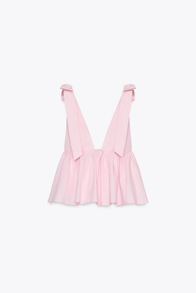 POPLIN BOW TOP