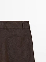 100% linen flare fit trousers