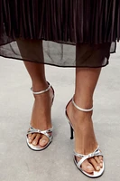 METALLIC EFFECT HIGH-HEEL SANDALS