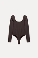 SQUARE NECK POLYAMIDE BODYSUIT