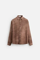 CHEMISE À RAYURES EFFET DÉLAVÉ