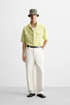 100% LINEN POCKET SHIRT