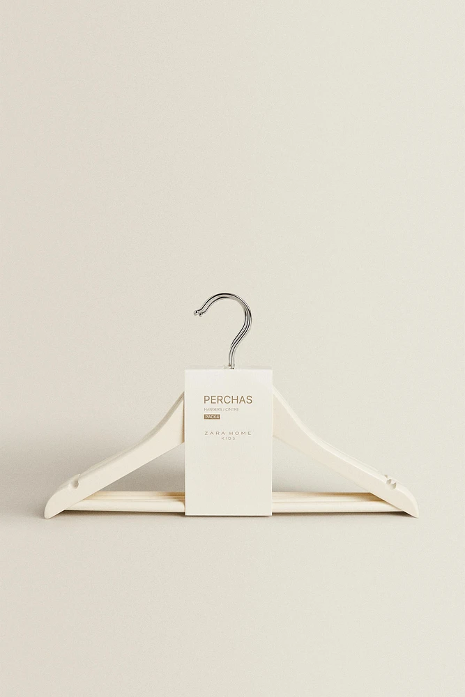 PACK OF CHILDREN’S WOODEN HANGERS (PACK OF 4)