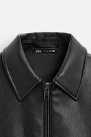 FAUX LEATHER POCKET JACKET