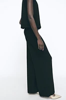 TEXTURED WIDE LEG PANTS