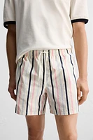 STRIPED PRINT MID-LENGTH SWIMSUIT
