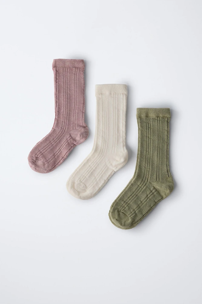 THREE-PACK OF TEXTURED SOCKS