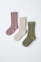 THREE-PACK OF TEXTURED SOCKS