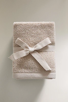 LOT DE 3 SERVIETTES TOILETTE EN COTON POINT RIZ