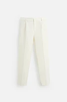 LIMITED EDITION HERRINGBONE LINEN-WOOL PANTS