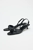 POLKA DOT HEELED SANDALS