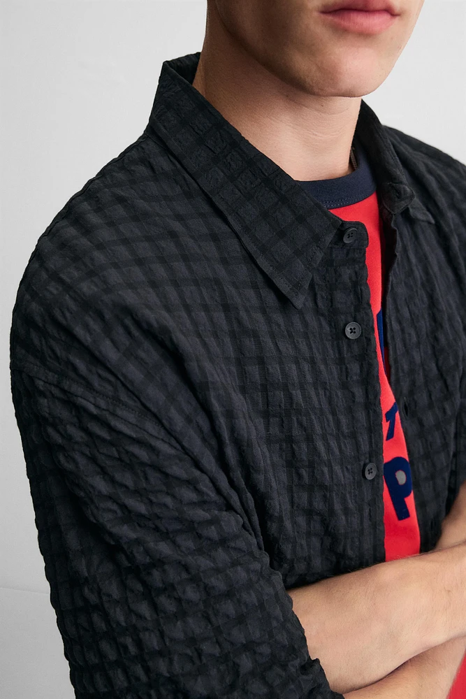 SEERSUCKER PLAID SHIRT