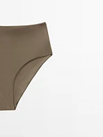 Bas de bikini uni taille haute