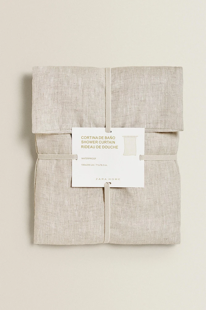 TRANSLUCENT LINEN SHOWER CURTAIN