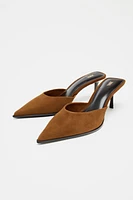 SUEDE MULES