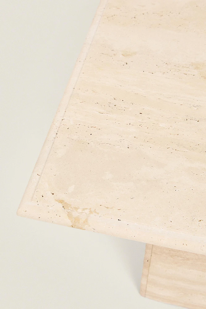 TRAVERTINE MARBLE SIDE TABLE