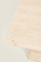 TRAVERTINE MARBLE SIDE TABLE