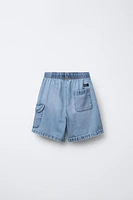BERMUDA EN DENIM CARGO AMPLE