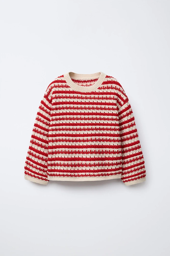 STRIPED CHUNKY KNIT SWEATER