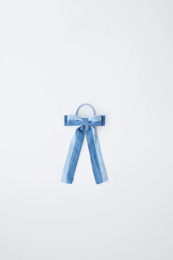 CHOUCHOU EN DENIM À LACET