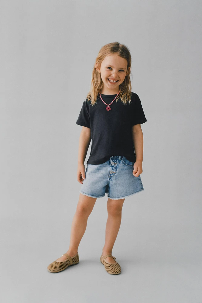 HEART POCKET DENIM SHORTS