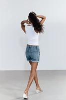 TRF HIGH-WAISTED MOM FIT DENIM SHORTS
