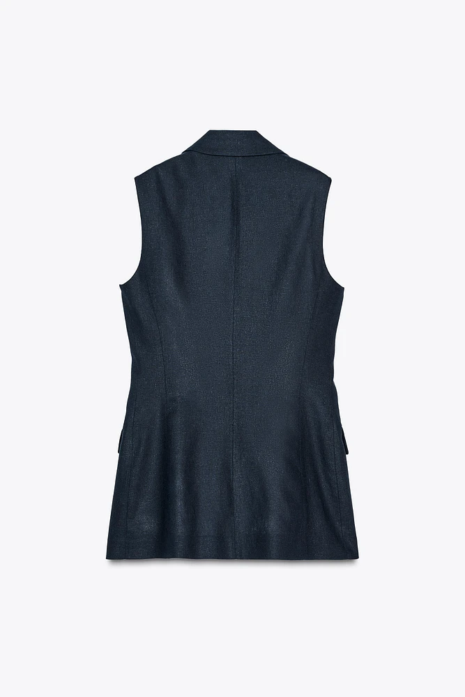 LINEN LONG VEST