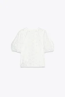 PERFORATED EMBROIDERY T-SHIRT