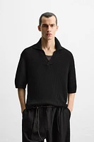 TEXTURED KNIT POLO SHIRT