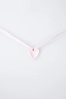 HEART ORGANZA CORD NECKLACE