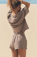 WASHED EFFECT PLUSH SWEATSHIRT