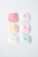 6-14 ANS/ LOT DE SIX CULOTTES IMPRIMÉES