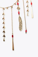 PACK OF 2 FEATHER WATERFALL NECKLACES