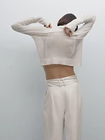 Cropped flowing knit sweater - Studio