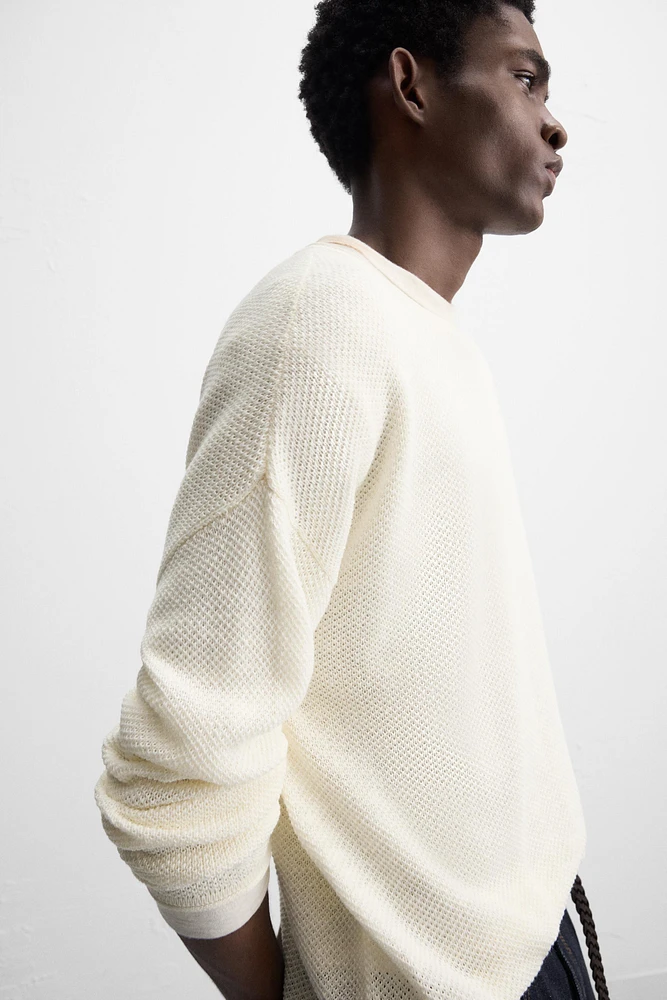 RELAXED FIT TEXTURED SWEATER