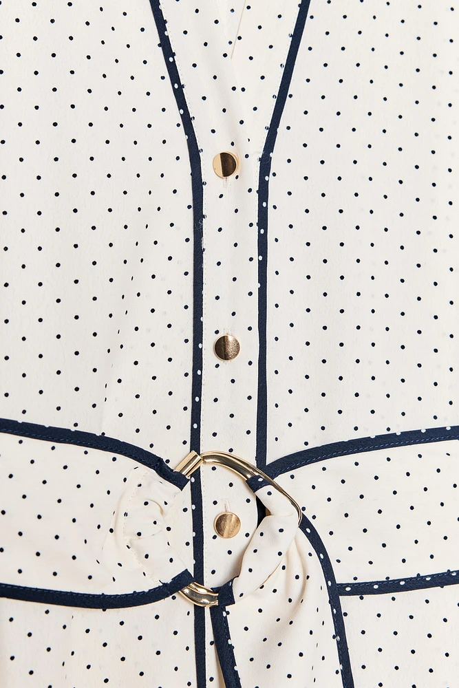 ROBE MIDI CHEMISE À POIS