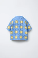 CHEMISE EN MAILLE CROCHET SOLEILS