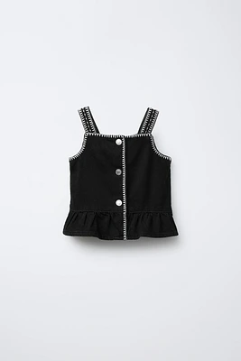 TOP EN JEAN BRODÉ