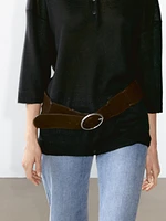 Oversize knit sweater with polo collar