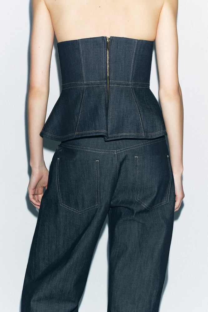 ZW COLLECTION DENIM PEPLUM BUSTIER